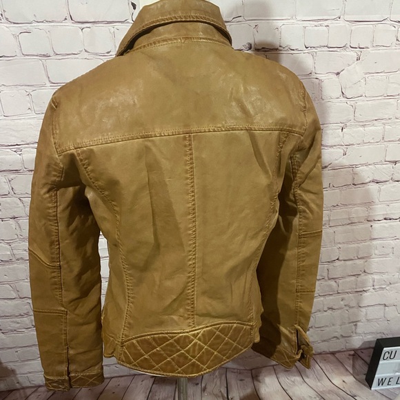 Zara tan color faux leather jacket - Picture 4 of 5